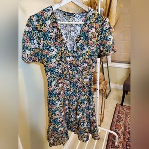 DYNAMITE Green Floral Ruffle Summer Dress Sz. S